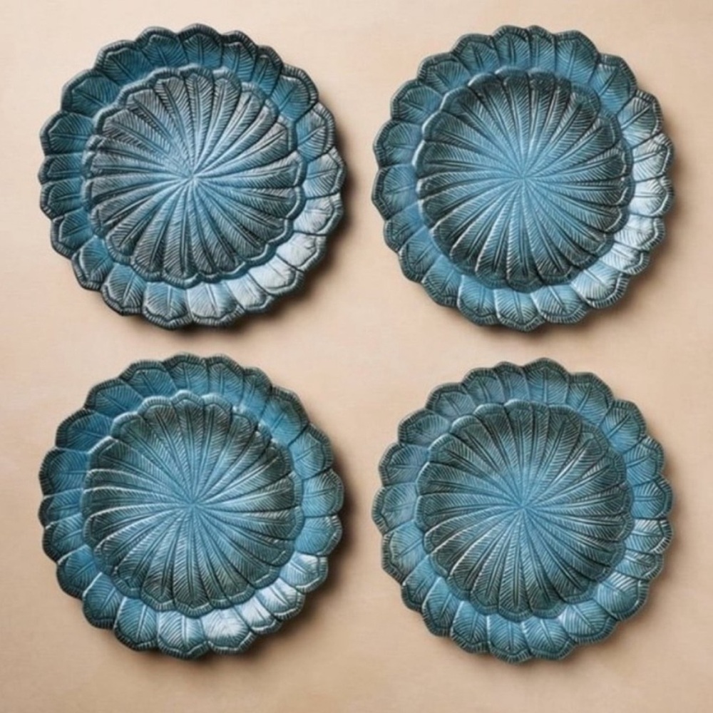 4pc 9" Stoneware Feather Salad Plates - John Derian for Target